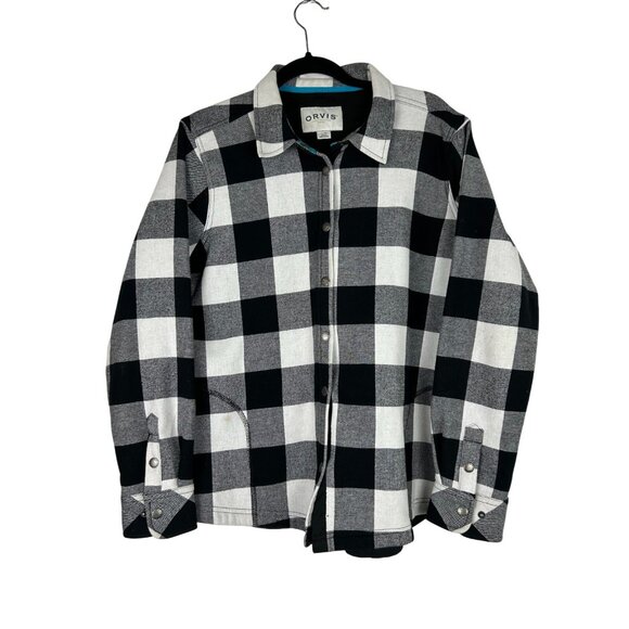 Orvis Jackets & Blazers - ORVIS Men's size XL Shirt Jacket Plaid Fleece Lined Snap Front Pocket classic